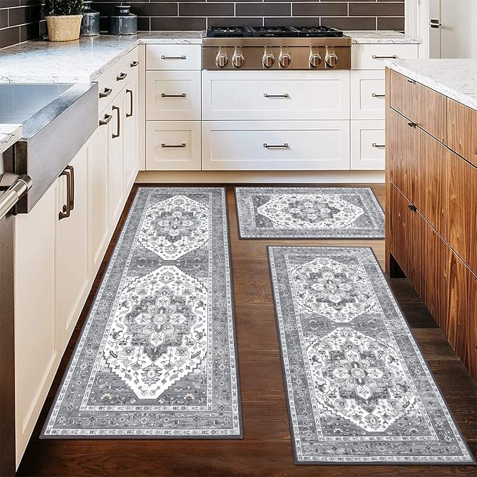 HEBE Boho Kitchen Rug Sets 3 Piece