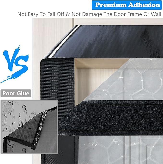 RELIANCER Magnetic Thermal Insulated Door Curtain,Waterproof EVA Door Cover,Fit Doors Size Up to 58"x96",Temperature Protection Insulated Doorway Curtain Partition,Patio Self-Closing Doors Net Screen
