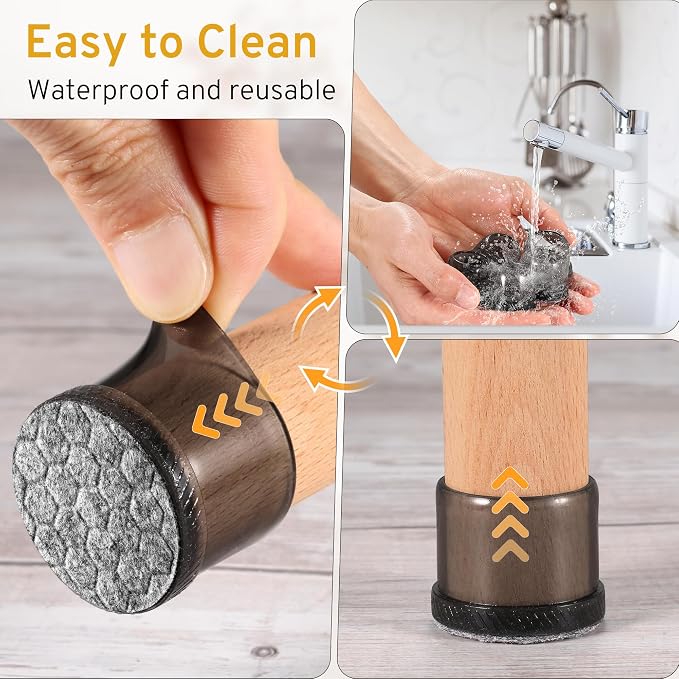 24PCS Round Chair Leg Floor Protectors, Furniture Sliders, Chair Leg Protectors