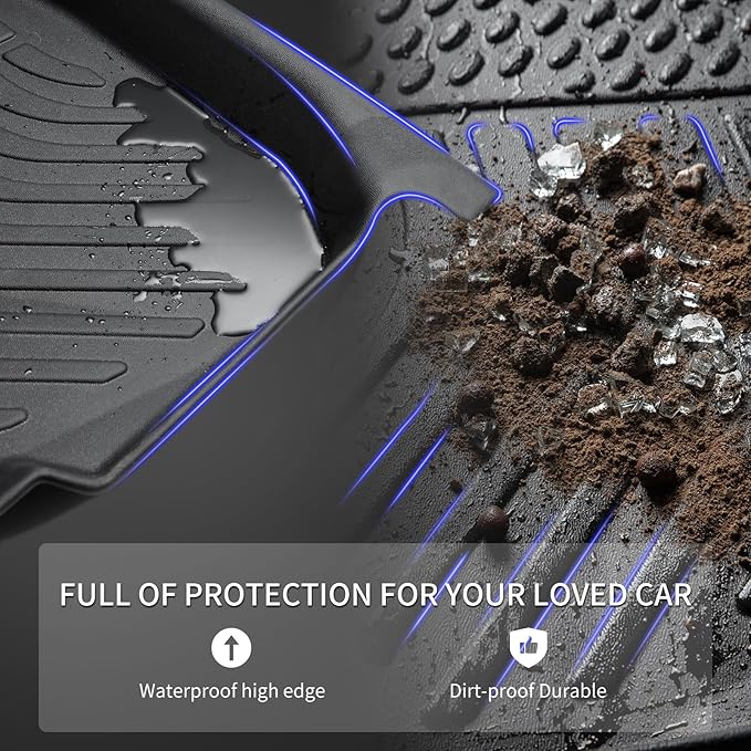 KELCSEECS® Floor Mats & Cargo Liner Custom for 2014-2018 Mazda 3(Only Fits Hatchback),All Weather Protection TPE Floor Liners Front & Rear Row Full Set Accessories Black