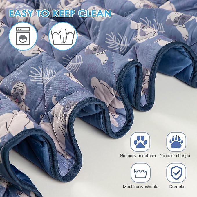 Langsprit Dog Cooling Mat, Washable Dogs Cats Pet Non-Toxic Cooling Pads Summer Sleeping Kennel Mats，Pet Self Cool Ice Blanket for Indoor & Outdoor Dog Beach Essentials Small