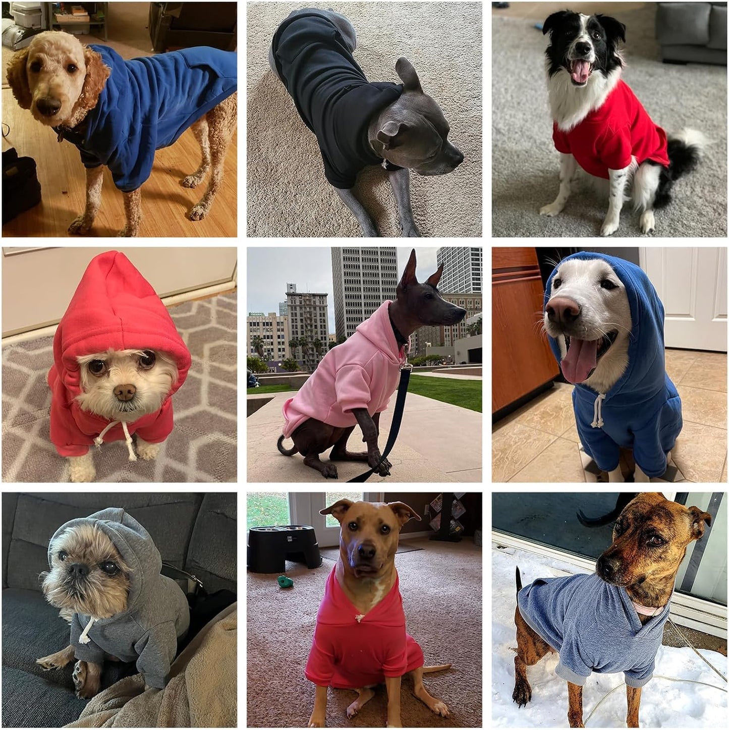 KOOLTAIL Basic Dog Hoodie - Soft and Warm Dog Hoodie Sweater with Leash Hole and Pocket, Dog Winter Coat, Cold Weather Clothes Sweatshirt for Small Medium Large Dogs Puppy Cat Boys Girls Red XL/XXL