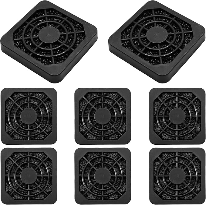 8Pcs 40mm Cooling Fan Filter, Plastic Dustproof Mesh Cover
