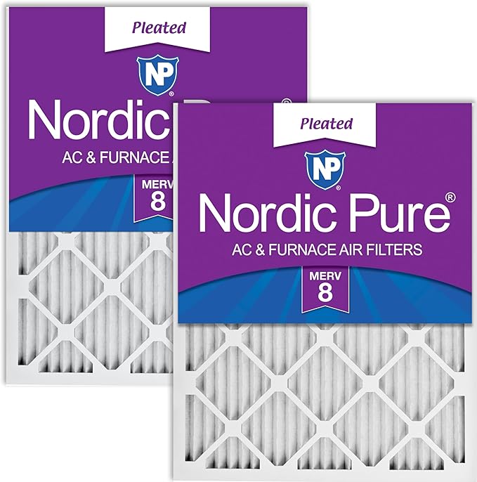 Nordic Pure 14x30x1 Pleated MERV 8 Air Filters 2 Pack