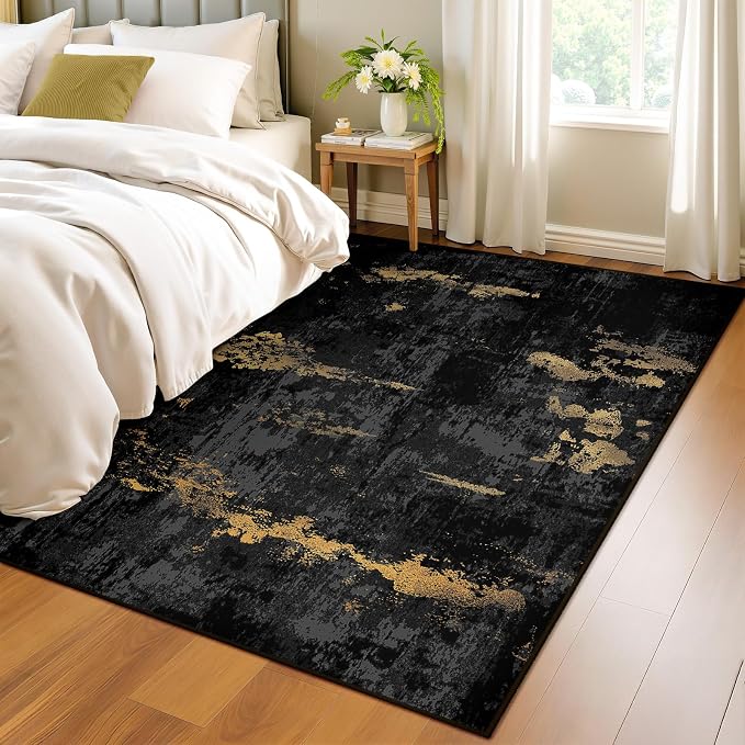RELEANY Washable Area Rugs 4x5 Non-Slip Modern Abstract Soft