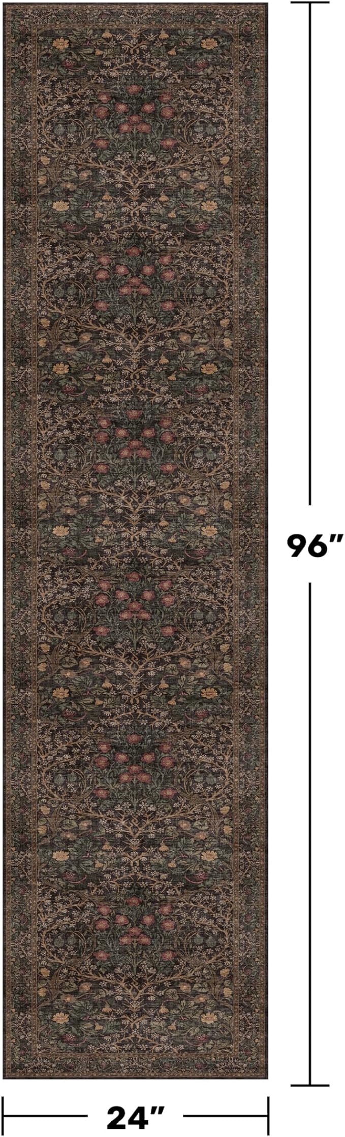 Dark Brown Washable 2x8 Runners