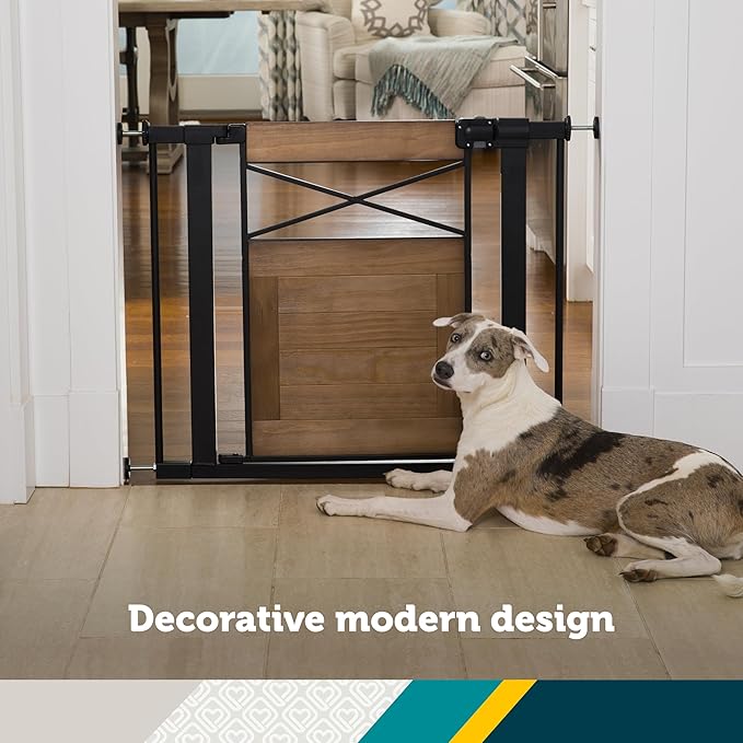 Safety 1st Adjustable Baby Gate for Doorways, Modern Farmhouse Style Gates for Pets, Toddlers, Babies, Children, Wood