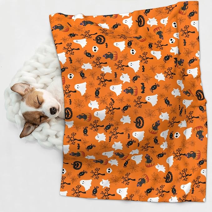 Halloween Blanket for Dog Cat - Fall Dog Blankets 23x16 Autumn Puppy Throw Blanket for Couch Sofa Bed