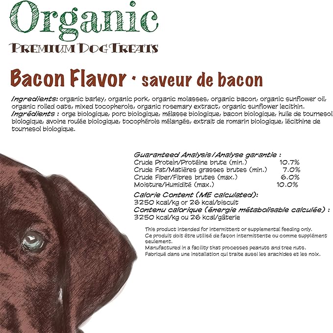 Darford Organic Premium Dog Treat - Bacon Flavor - 12 lb