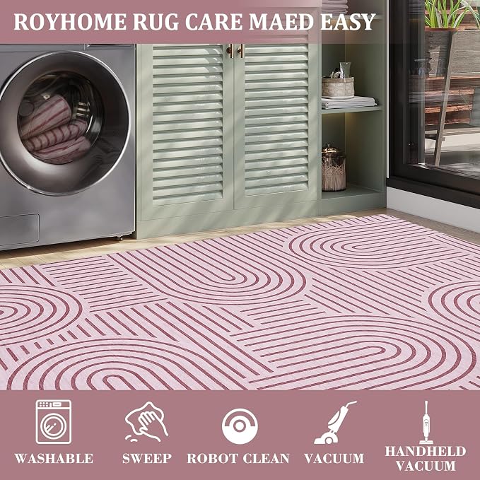 ROYHOME Modern Rug 2x6 Runners for Hallways, Abstract Kitchen Runner Rugs Non
