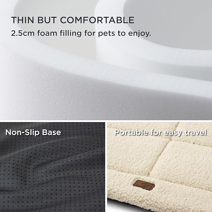 Bedsure Washable Dog Crate Bed for Large Dogs, Reversible Foam Floor Pet Mat, Versatile Lightweight Pet Crate Pad for Cages