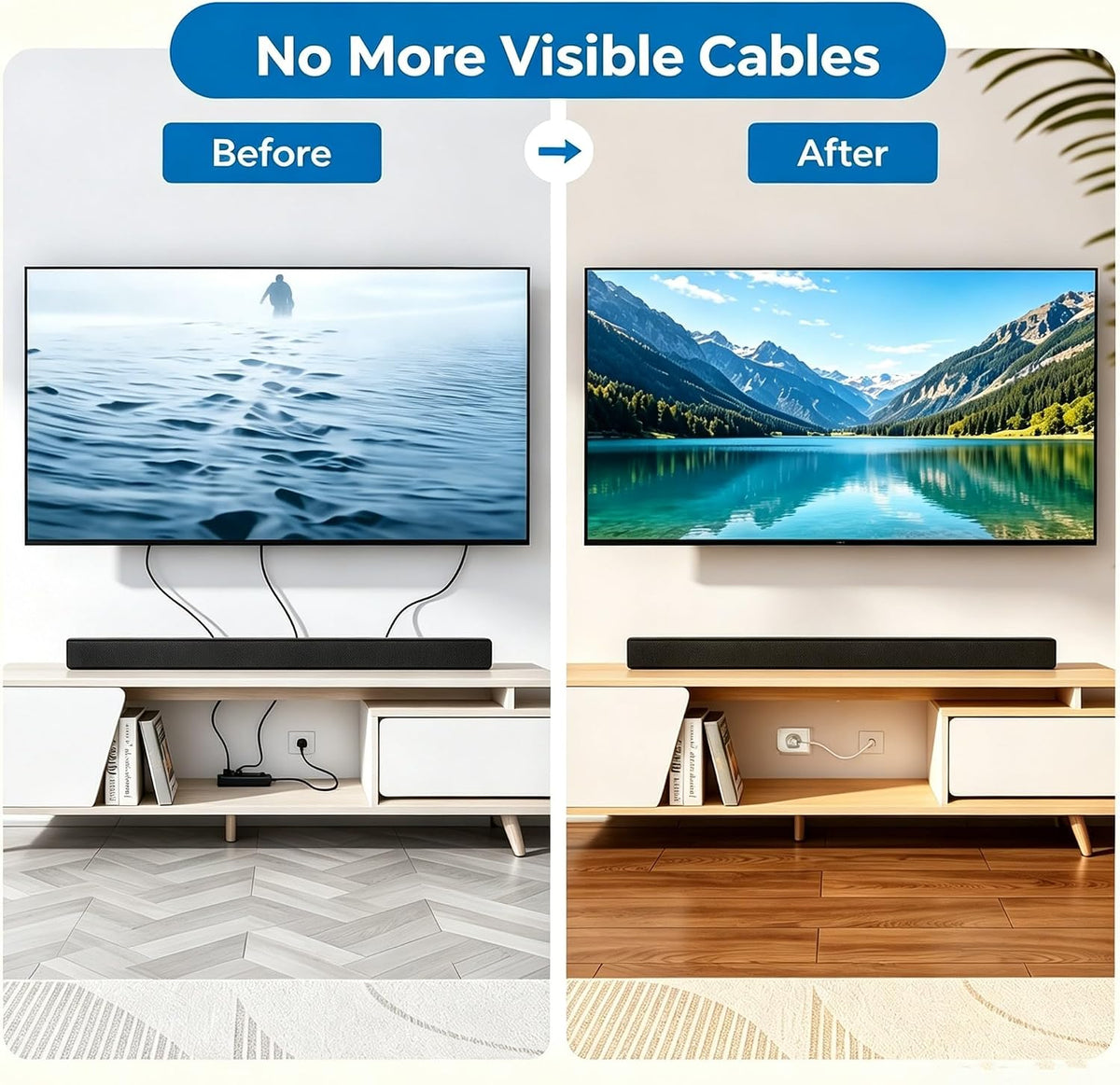 in Wall Cable Management Kit TV Cable Hider Wall Kit Recessed TV Outlet Box