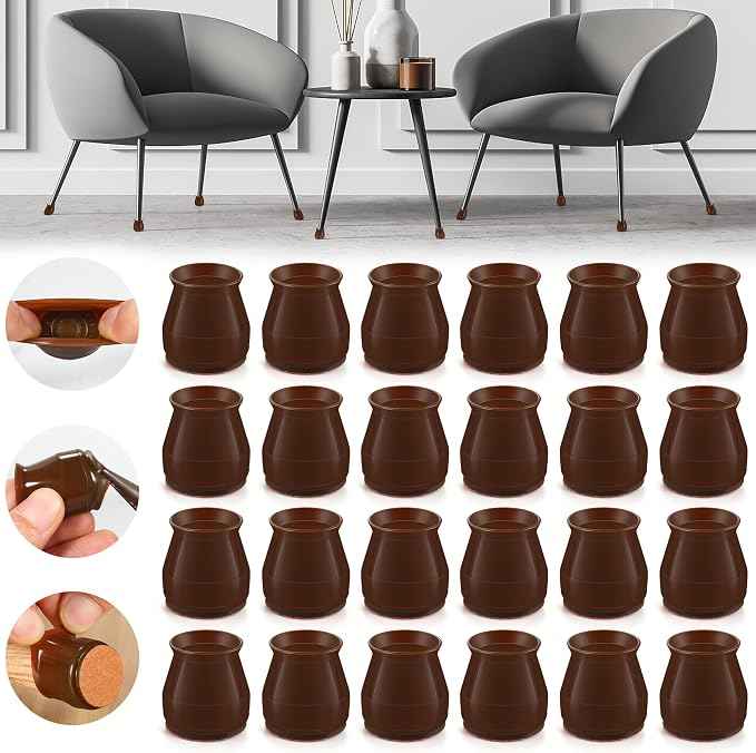 24PCS Upgraded Silicone Chair Leg Floor Protectors