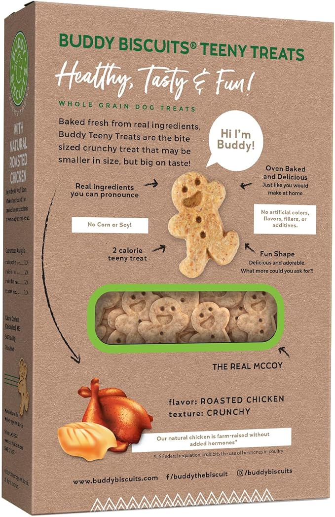 Cloud Star Buddy Biscuits 8 oz. Box Teeny Crunchy Dog Treats Made with Roasted Chicken (Pack of 2)