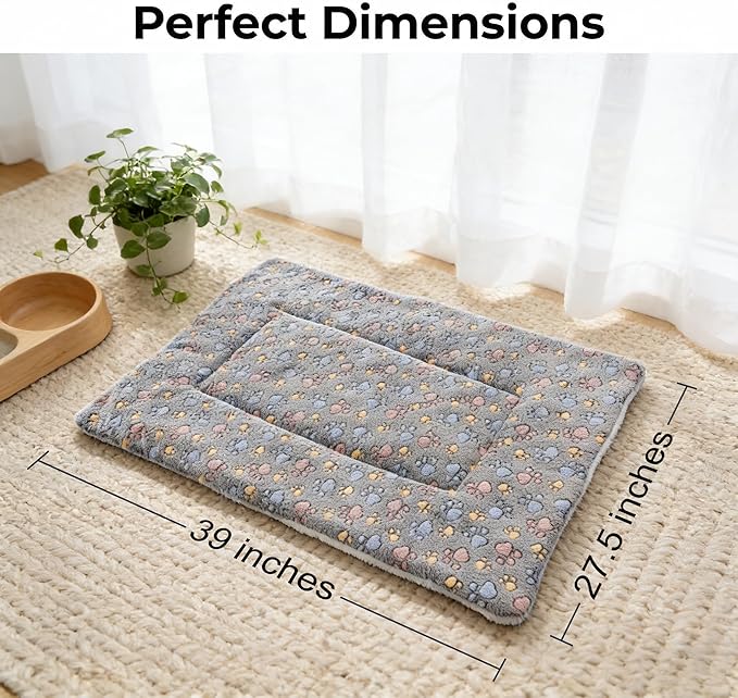 JMGBird Large Dog Bed - 39x27.5 Inch Cotton Pet Sleeping Mat with Bolster for Large Breeds