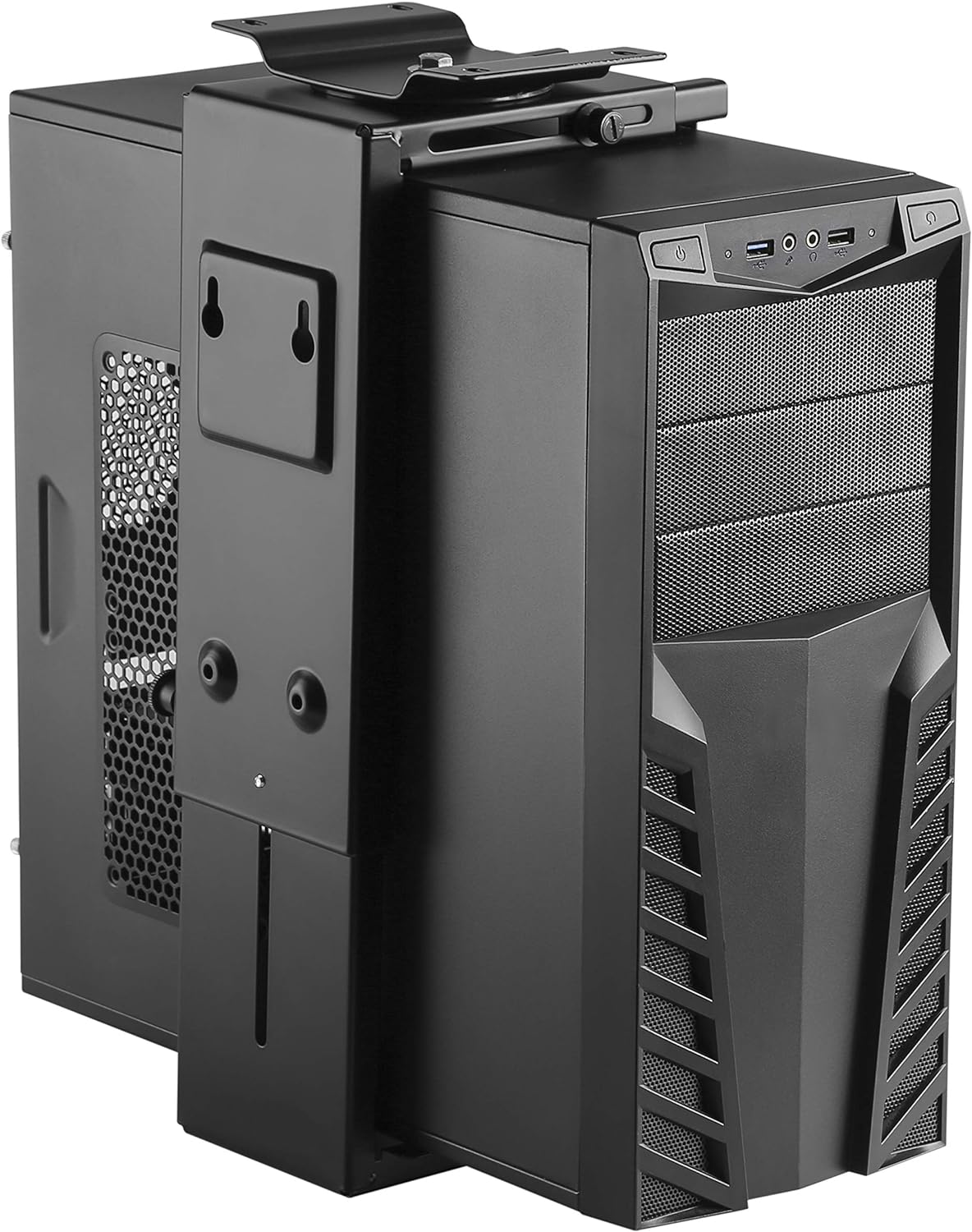 HumanCentric Adjustable Under Desk Computer Mount & Wall Mount, CPU Holder