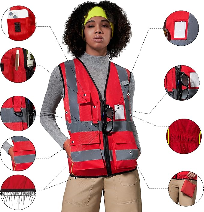 A-SAFETY High Visibility Reflective Safety Vest Customize Logo (XS-8XL)