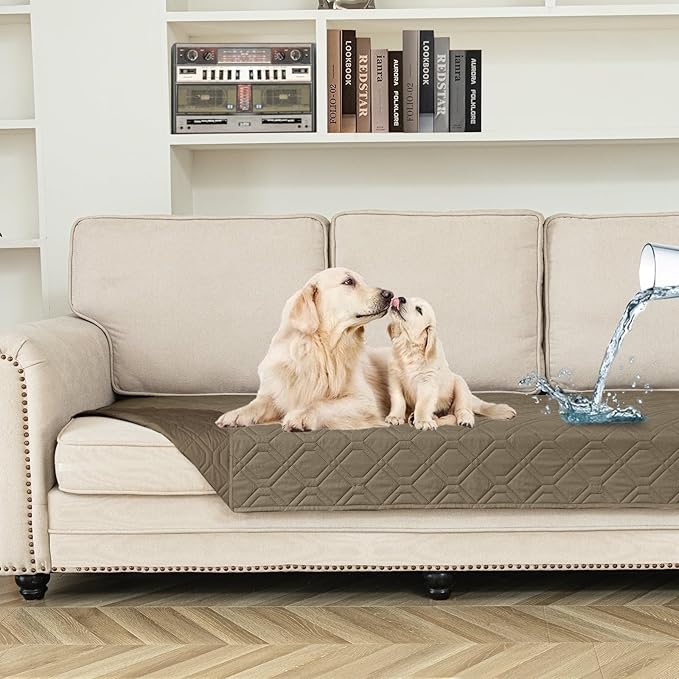 Sanmadrola Couch Cover for Sofa Bed Furniture Waterproof Reversible Dog Bed Cover Pet Blanket