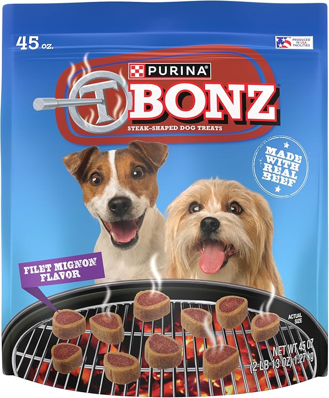 Purina T-Bonz Filet Mignon Flavor Steak Shaped Treats for Dogs - 45 oz. Pouch