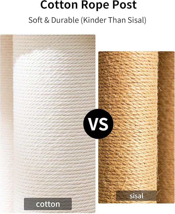 Wood Cat Tree for Large Cats, Modern Cat Tree Tower with Wide Shelves Cotton Scratching Posts, Super Sturdy Base, Cozy Perches, and Interactive Toys for Indoor Kittens 31-Inch