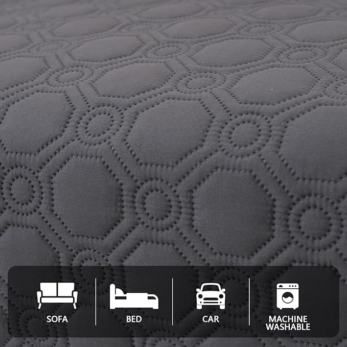 ele ELEOPTION Waterproof Dog Bed Blanket Cover Washable Extra Large Pee Pads for Dogs Reusable Absorbent Puppy Pet Pee Pads for Sofa, Bed, Couch 82x 82inch Gray