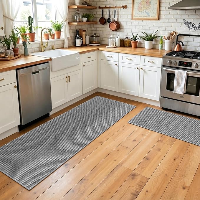 Faux Jute Hallway Runner Rug 2'x10', Washable & Non-Slip, No Odor. Farmhouse