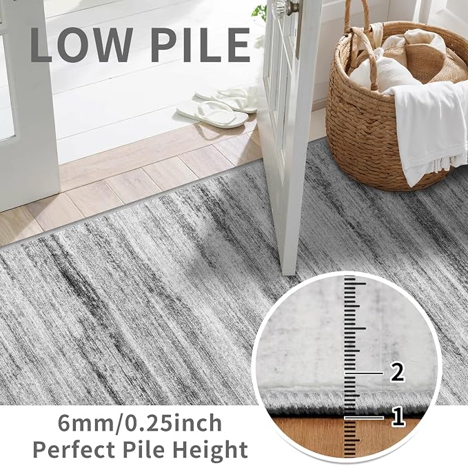 2x12 Washable Runner Rugs for Hallway: Long Abstract Runners for Entryway