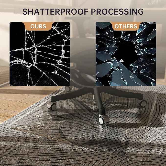 55“ x 46” Beveled Edge Glass Chair Mat