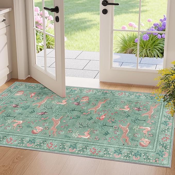 DUKINO 2x4 Rug for Hallway, Washable Kitchen Runner Rug