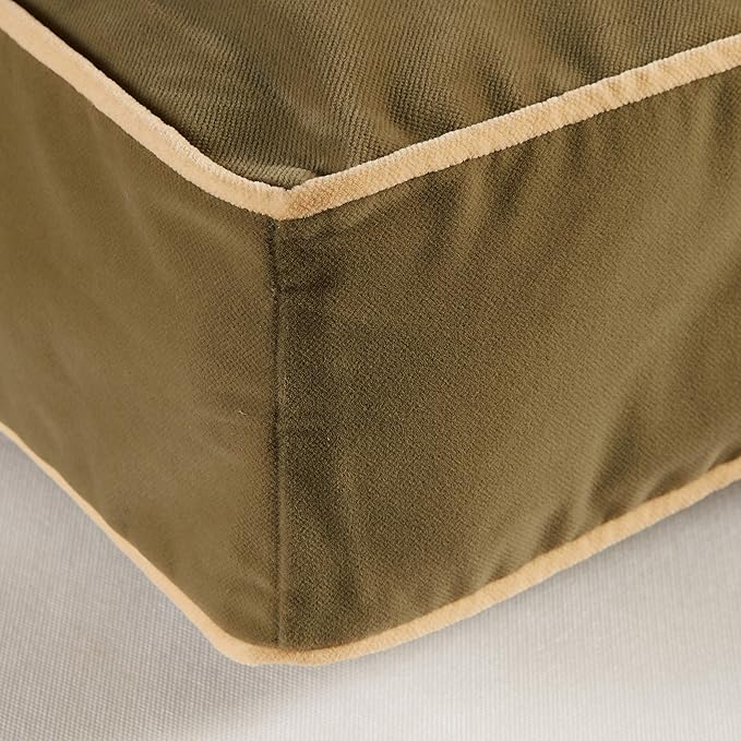 South Pine Porch Buddy Reversible Rectangle Pillow Style Microfiber Dog Bed with Removable, Machine-Washable Cover, Moss, Medium (42 in. x 30 in.)