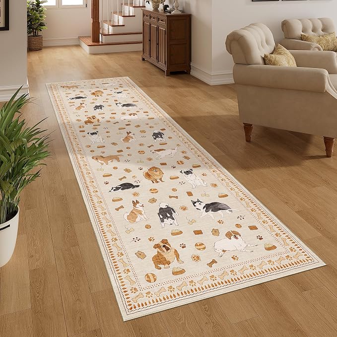 DUKINO 2.6x8 Washable Runner Rug