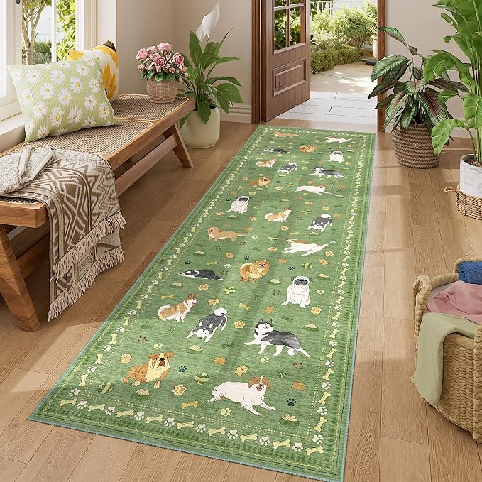 DUKINO 2.6x8 Washable Runner Rug