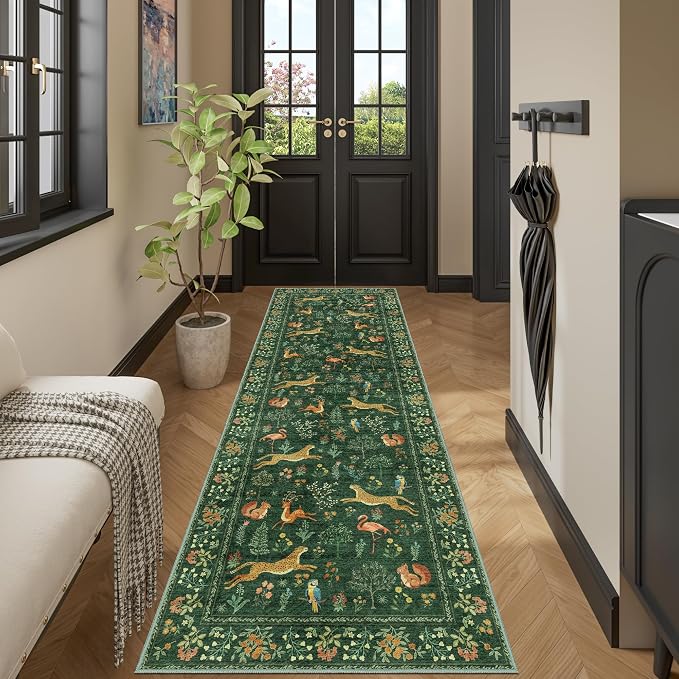 DUKINO 2x10 Rug for Hallway, Washable Kitchen Runner Rug