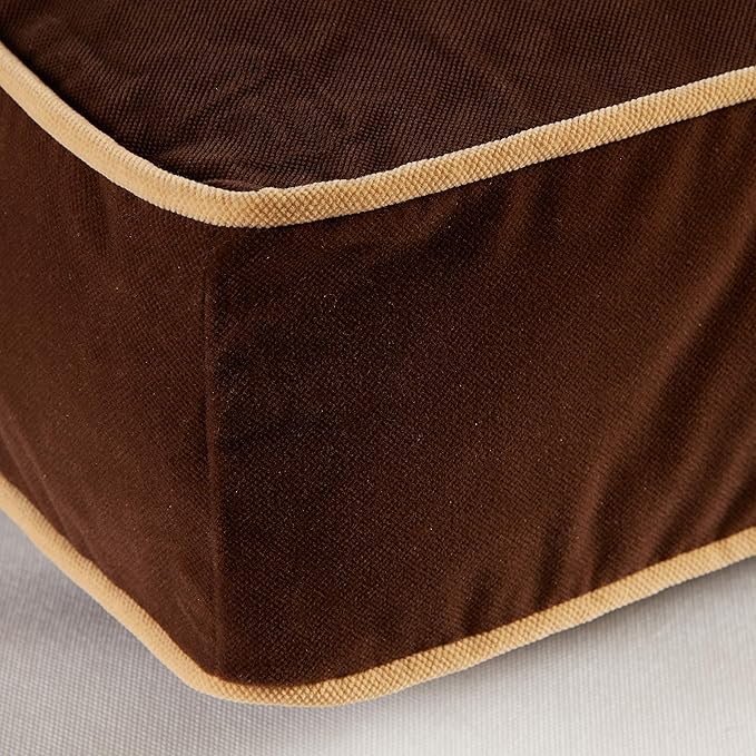 South Pine Porch Buddy Reversible Rectangle Pillow Style Microfiber Dog Bed with Removable, Machine-Washable Cover, Cocoa, Medium (42 in. x 30 in.)