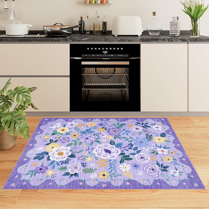DUKINO 3x5 Area Rug, Floral Rugs