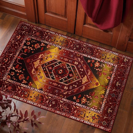 SERISSA Boho Rugs for Entryway, 2x3 Washable Non-Slip Rug Small Area Rug