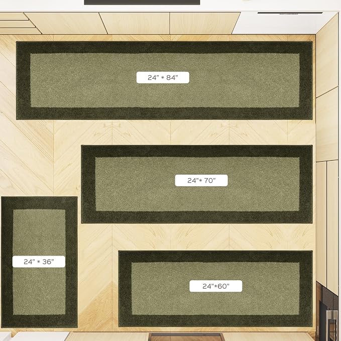 Machine Washable Runner Rug 24" x 84", Non Slip Kitchen Mat