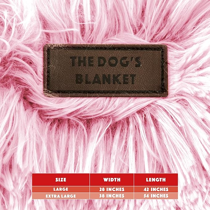 The Dog’s Blanket – Faux Fur Dog Blanket, Pink, XL, 38x54