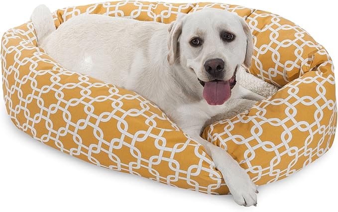 Majestic Pet Links Sherpa Bagel Bed, Large, Yellow