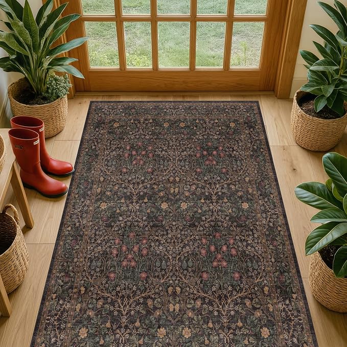 Boho Dark Brown 3x5 Large Entryway Rug