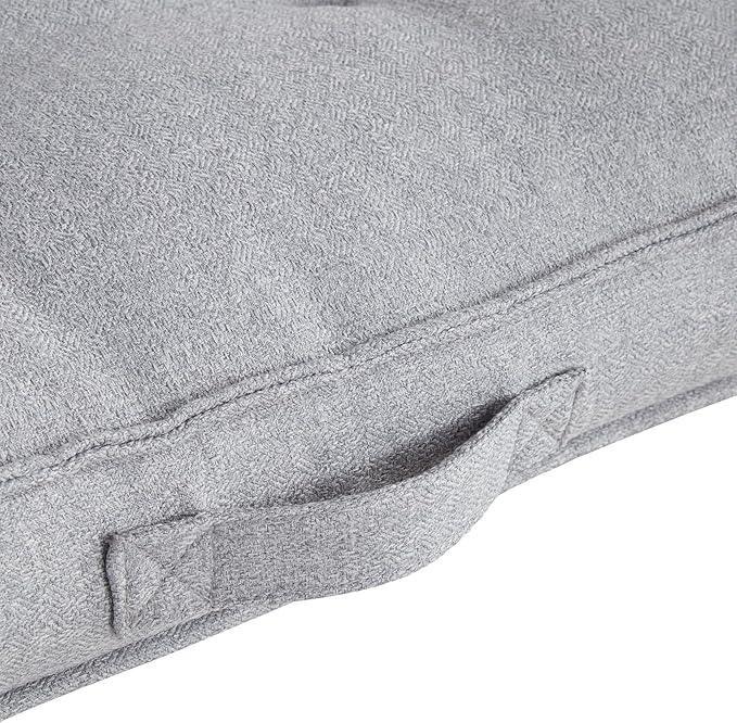 South Pine Porch Mila Square Tufted Pillow Style Dog Bed, Cement, Small (24" x 24")