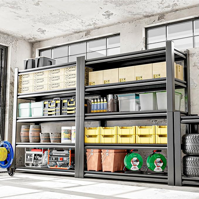 Heavy Duty Metal Storage Rack Shelving for Garage, 5 Tier Shelving Unit - Garage Storage Shelf, Industrial Utility Shelving, Durable Metal Shelf Organizer 24" D x48 W x87 H