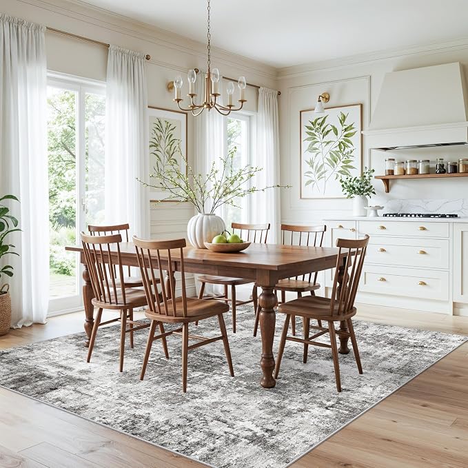 ZHXXUJ 7x7 Square Washable Area Rug, Non-Slip Indoor Rug