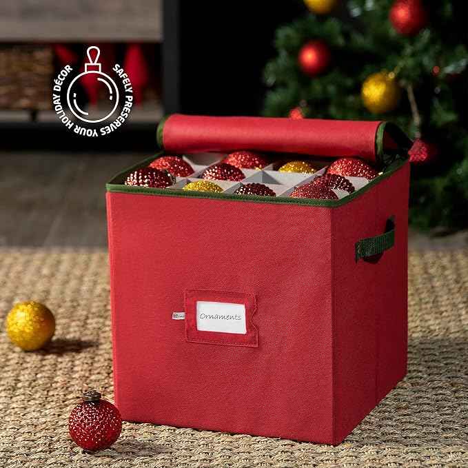 ZOBER Christmas Ornament Storage Box