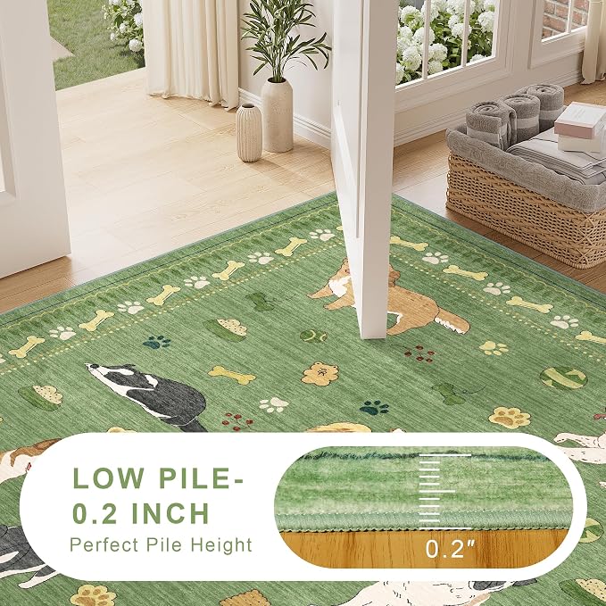 DUKINO 2.6x8 Washable Runner Rug