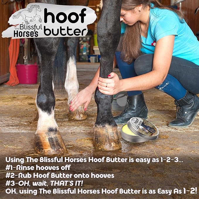 The Blissful Horses Hoof Butter All Natural Support for Your Horse's Hooves, 2-Ounce