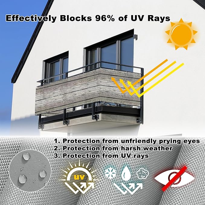 Privacy Screen 2.3' x 13.1' UV Protection Weather Resistant Waterproof Privacy