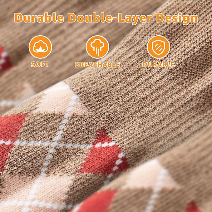 LOOBANI Dog Socks to Prevent Licking Paws - Dog Socks for Hardwood Floors Anti Slip for Traction Control - Dog Grippy Socks for Senior Dog Small Medium Large Dogs on Tile Floors, Caramel XXL