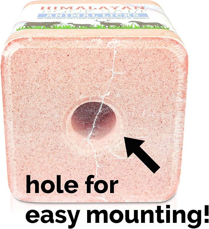 Himalayan Secrets Compressed Pink Salt Lick for Livestock and Wildlife Animals, Pure & Natural Feed Salt Block, Minerals & Trace Elements, No Additives, 5.5LB (2.5KG)