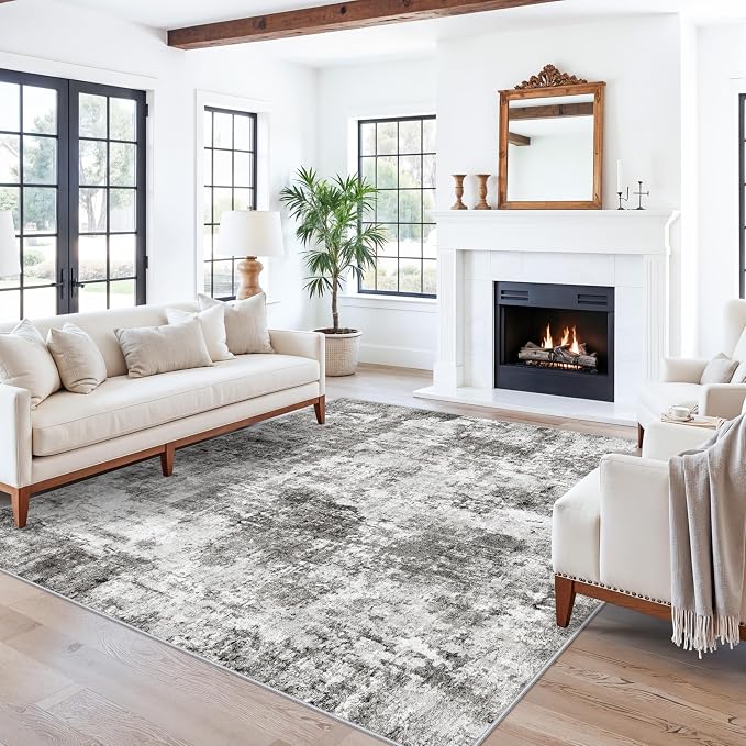 ZHXXUJ 7x7 Square Washable Area Rug, Non-Slip Indoor Rug